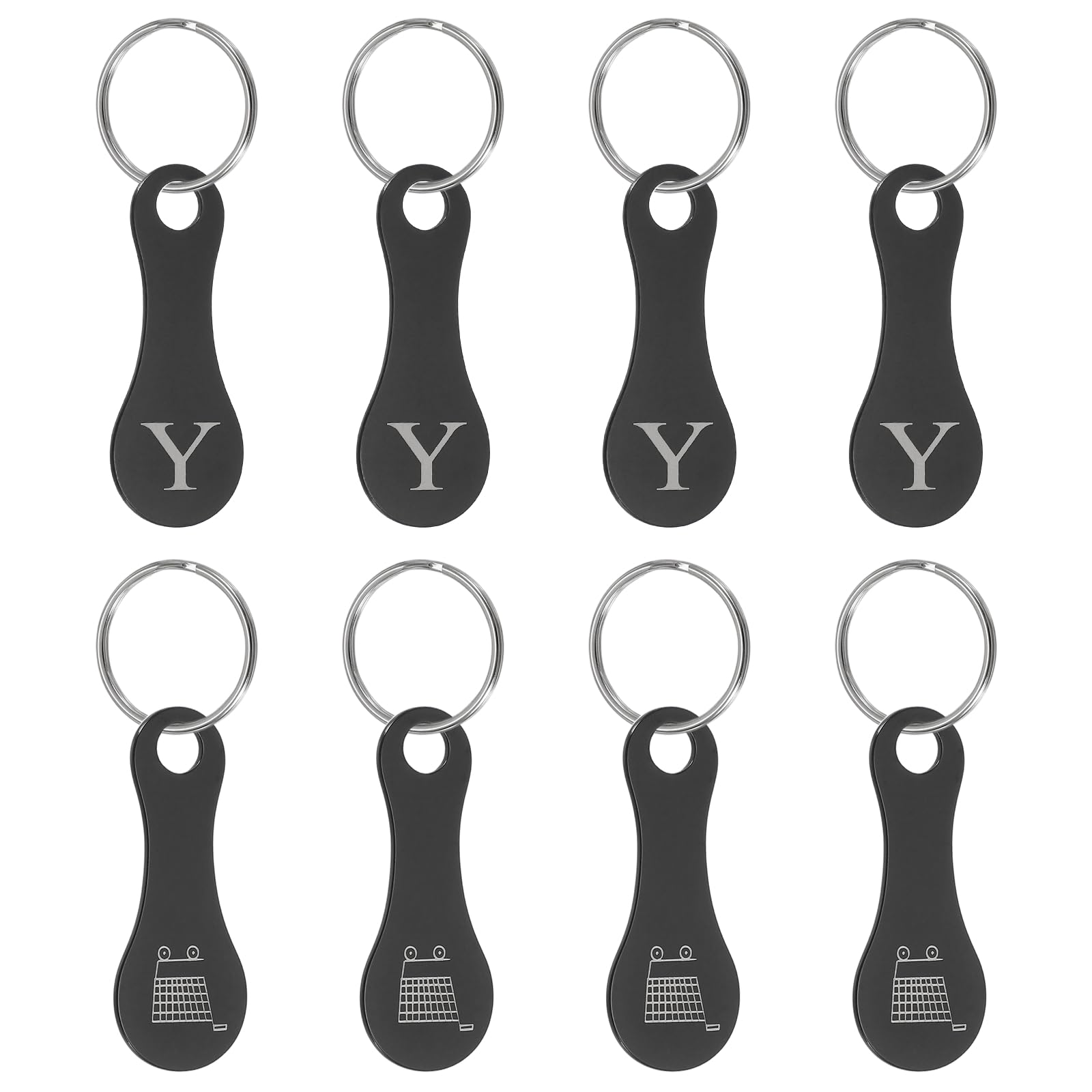 PATIKIL 8 Pcs Stainless Steel Shopping Trolley Token