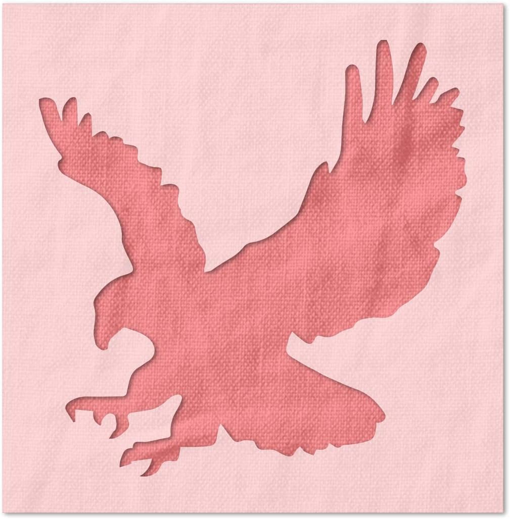 Stencil Stop Landing Eagle Stencil - Reusable for DIY Projects, Painting, Drawing, Crafts - 14 Mil Mylar Plastic (17.63 x 18 inches)