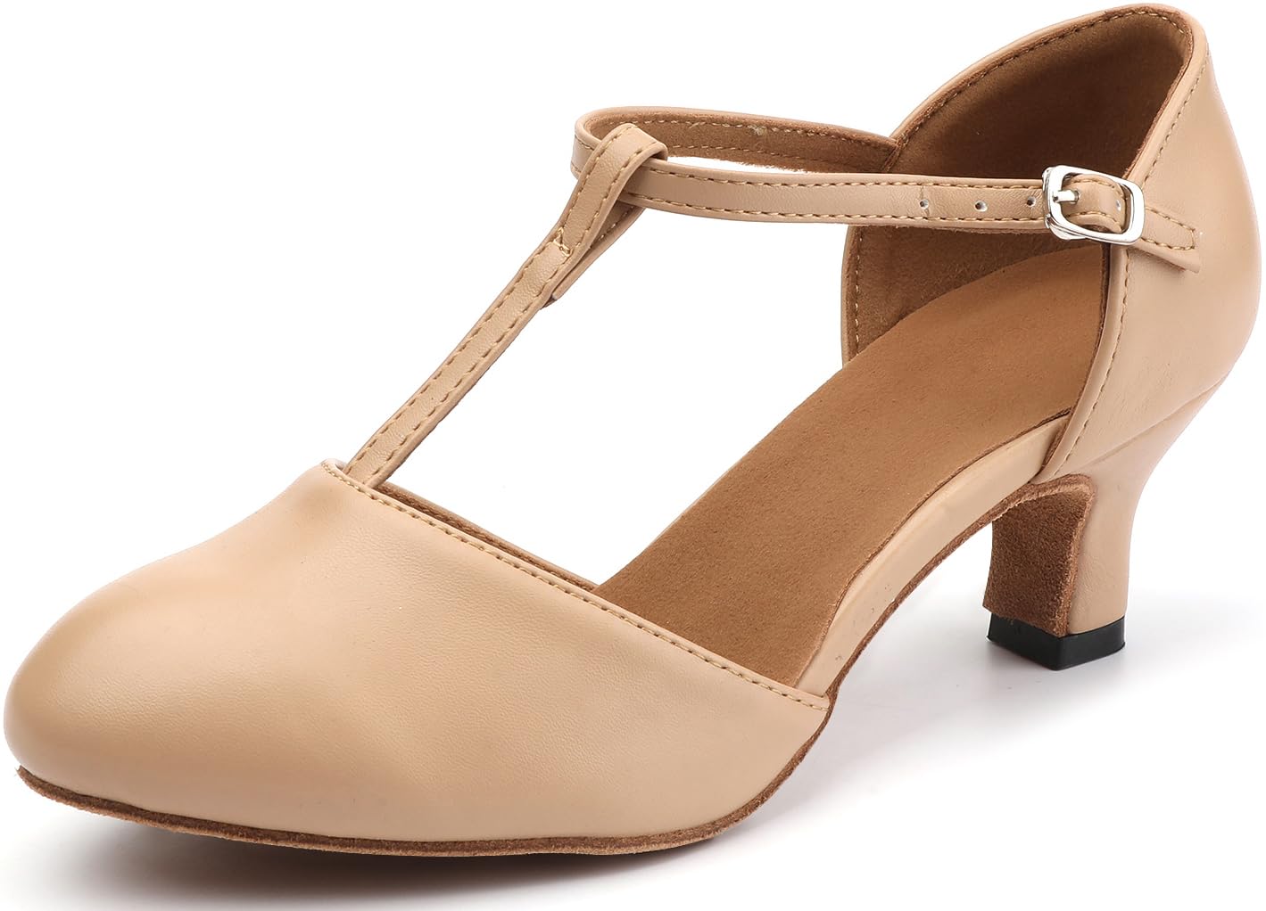 BAKPH Women's T-Strap Character Dance Shoes Non-Slip Ballroom Dance Heels for Latin Salsa Tango