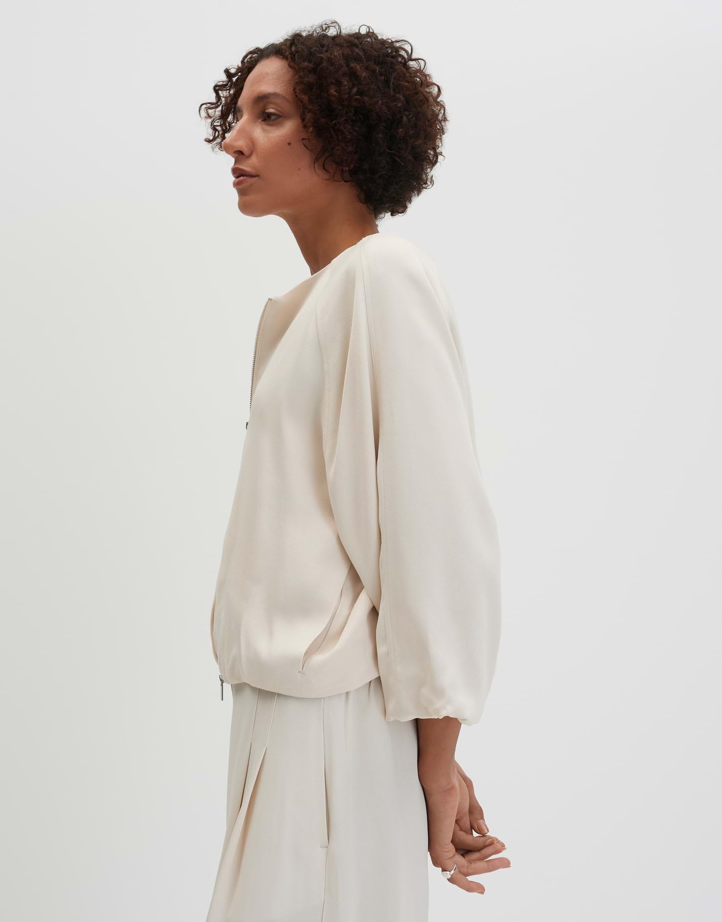 someday Damen Jacke | Leichter Blouson aus fließendem Viskose Crepe