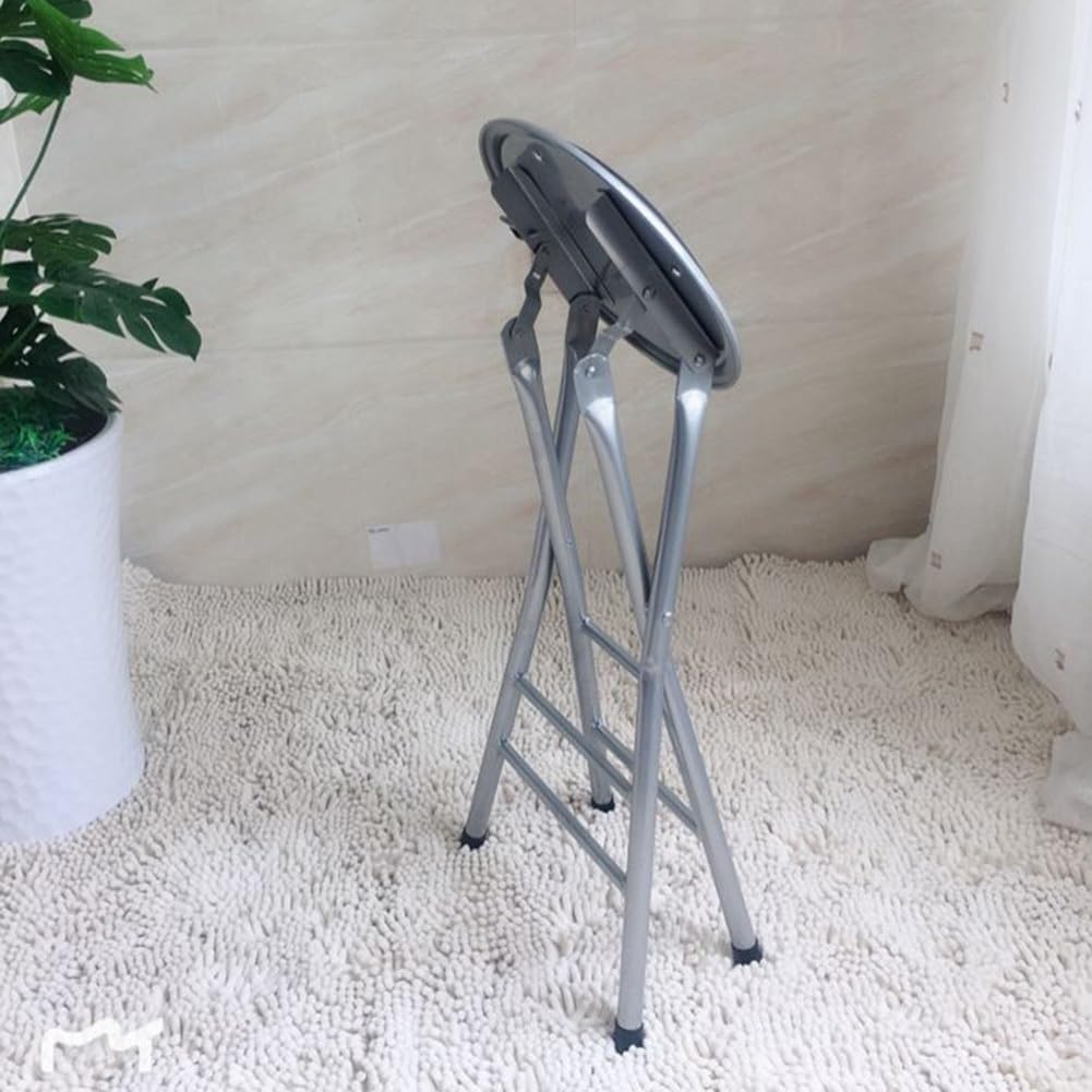 Taburete Plegable, Taburete De Bar De 24 Pulgadas De Altura con Capacidad De 120 Kg, Sin Respaldo para Cocina, Camping, Recepción, Black, 60cm/24in