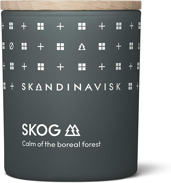 Skandinavisk Skog 'Forest' Mini Scented Candle. Fragrance Notes: Pine Needles and Fir Cones, Birch Sap and Lily of The Valley. 65 g.