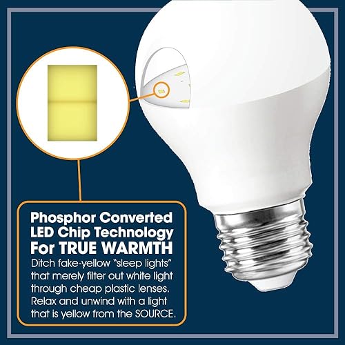 Miniatura 4 de Miracle LED Bombilla de bloqueo de luz azul de 9 W Sleep Study para ayudar a relajarse y relajarse a la hora de acostarse (paquete de 2), brillo
