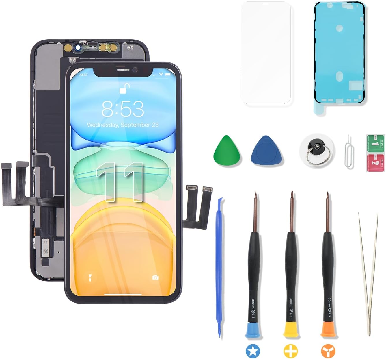 REPART for iPhone 14 Screen Replacement, FHD LCD Display Digitizer Assembly with Repair Tool Kit, Tempered Glass, Waterproof Adhesive (6.1" for iPhone 14)