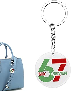 おもしろいキーホルダー - 数字デザイン キーリング ギャグ - 2Dアクリル製 インターネット人気フレーズ バッグチャーム ハンドバッグ用 | 友人 プレゼント バッグ 付け クリスマス パーティー 景品 ギフト