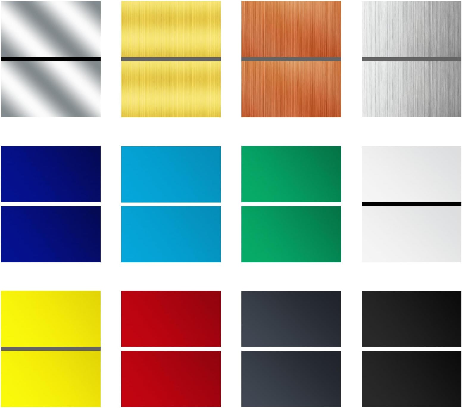 Laser Engraving Blank ABS Double Color Plastic Sheet, 11.8x6.49x0.05 inch Materials Double Color Plastic Sheet for Interior Signs, Badges, DIY Carving Pack of 12 (12 Color)