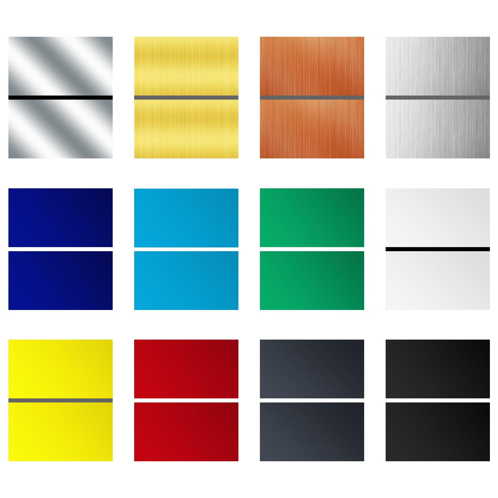 Laser Engraving Blank ABS Double Color Plastic Sheet, 11.8x6.49x0.05 inch Materials Double Color Plastic Sheet for Interior Signs, Badges, DIY Carving Pack of 12 (12 Color)