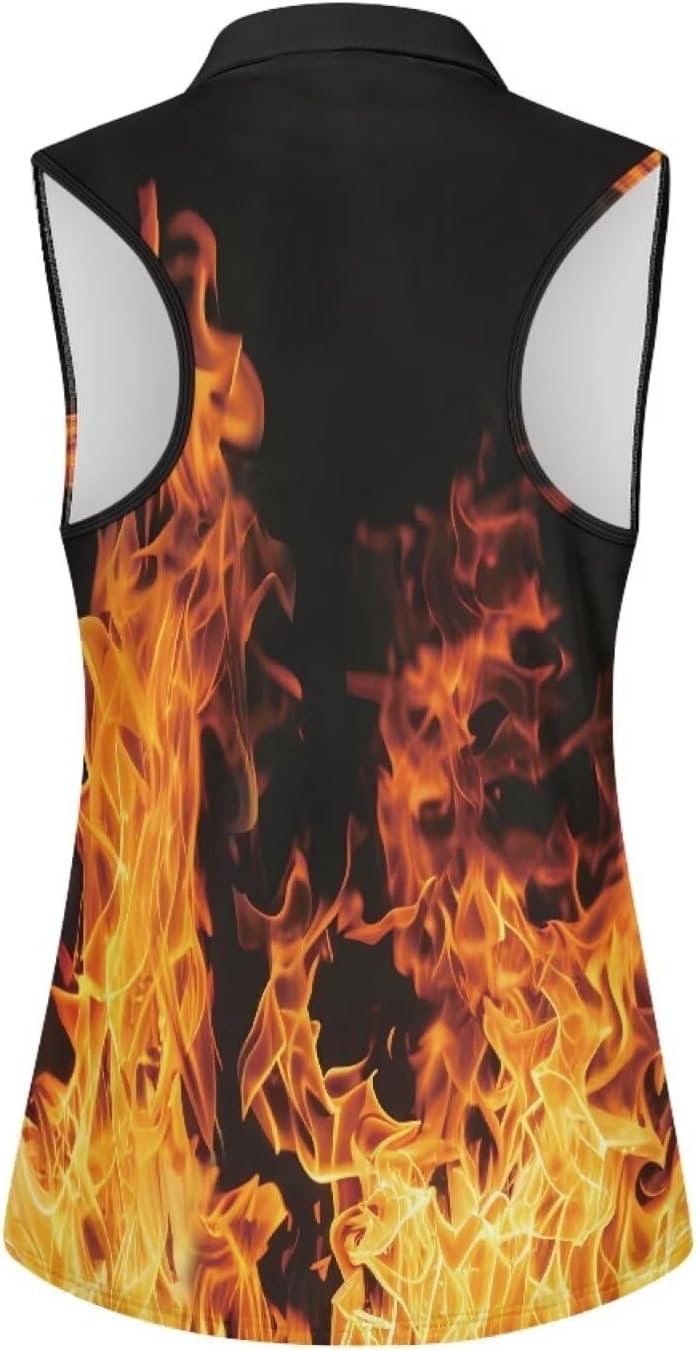 POLERO Sleeveless Women Golf Shirts Zip Up V Neck Workout Tops with Collar Casual Athletic Shirt - Image 5