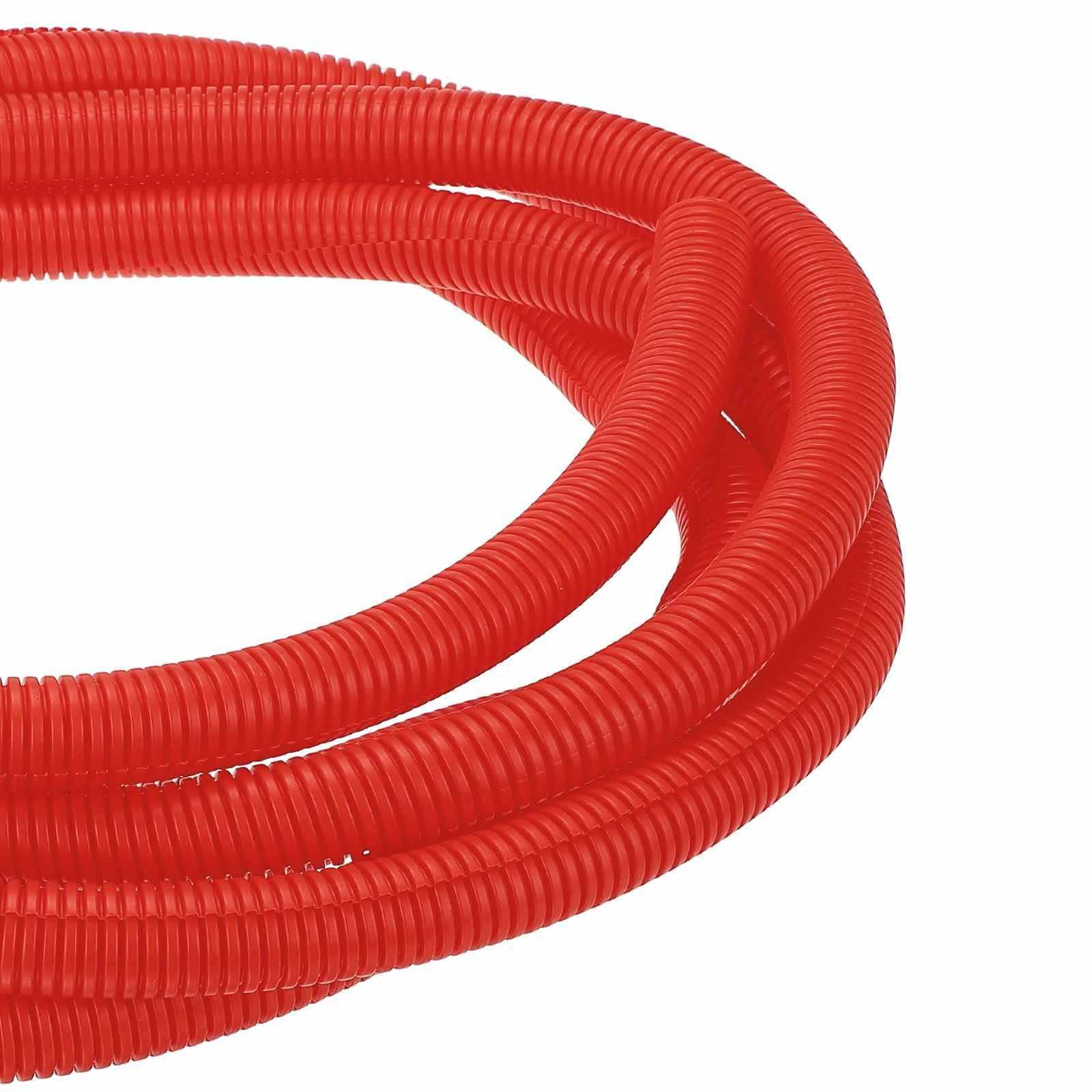 DMiotech 20ft Wire Loom Split Tubing 1 Inch, Cord Protectors from Pet Flexible Conduit Cable Management for Office Home Garden, Red
