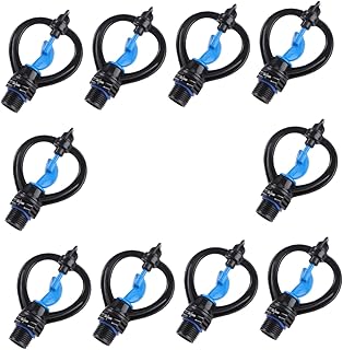 NUSITOU 10Pcs 4 Aspersores Rotativos Aspersores Externos Mangueiras Para Jardim Micro Aspersor De Irrigação Externo Preto 360 Graus Conector De Aspersão Rotativo Aspersores