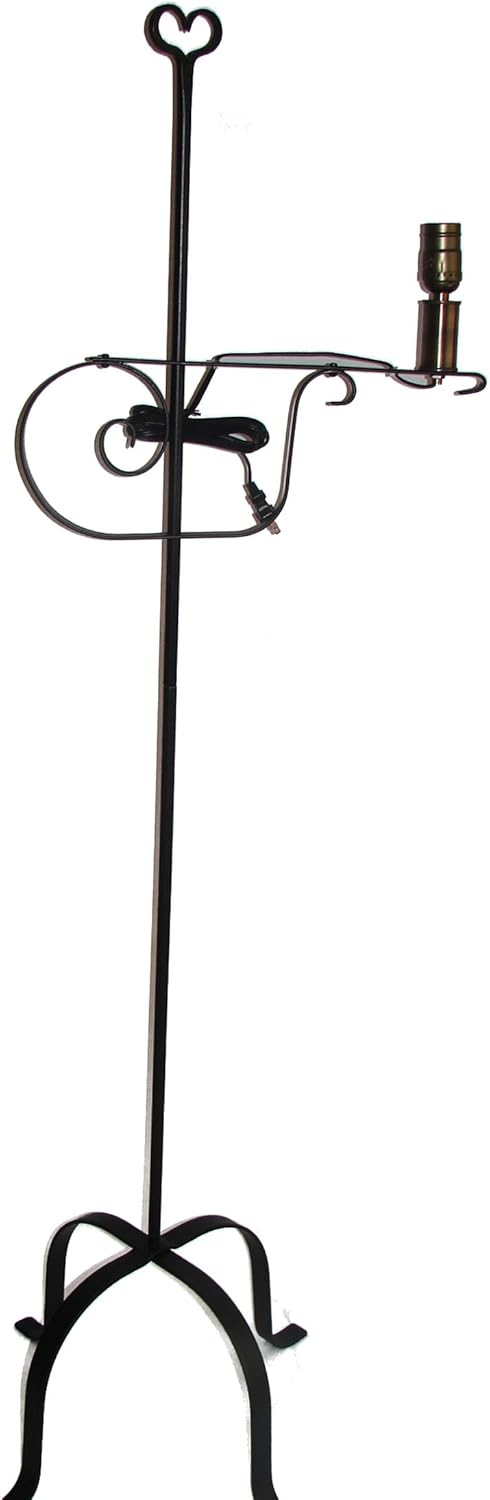 Wrought Iron Floor Lamp Heart Top - Amish Made