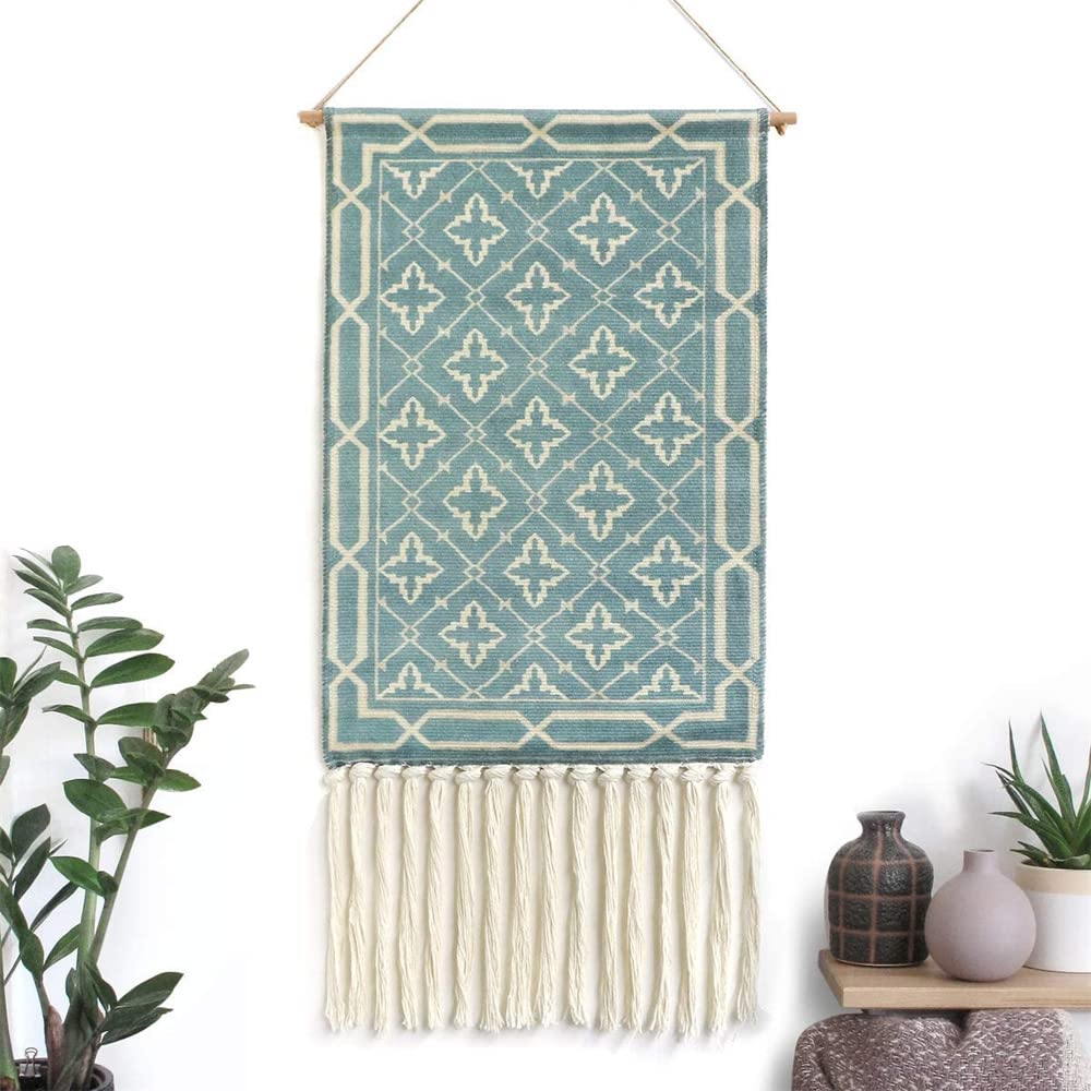 BMIDRUT Macrame Tapestry Woven Wall Hanging Tapestry Bohemian Home Art Decor Boho Backdrop Apartment Dorm Room Door Decoration 19.5x33 Inch