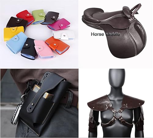 Miniatura 5 de Tela de cuero sintético de 0.079 in de grosor de 54 x 12 pulgadas, tela de cuero de vinilo de piel de elefante para monederos que hacen correas de