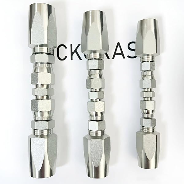 Kit de réparation de tuyau hydraulique 3 pièces 6,35 mm, 9,5 mm, 1,27 cm, raccords réutilisables 4000 PSI pour tuyaux R2, R16, R17, R19 à 2 fils - 4