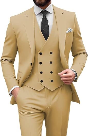 Mens Fashion Suits Slim Fit 3 Piece Wedding Suits for Men Double Breasted Suit Men Prom Suits
