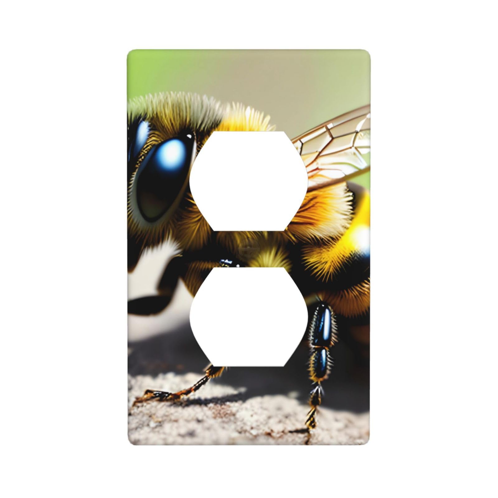 Cute Little bee Decorative Switch Plate Cover-Unbreakable Polycarbonate Wall Plate for Home Office, 1 Gang with Screws