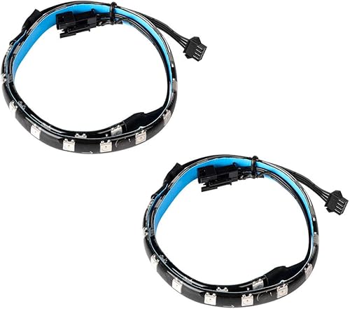 J&D RGB Tiras de Luz LED, 2-Paquete Tira de Luz LED RGB Magnética con Encabezado RGB de 4 Pines para Placa Base/Caja de 