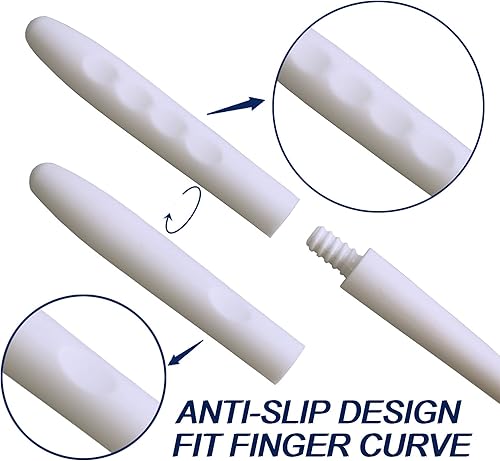 Miniatura 3 de Cepillo de inodoro para cabezal de repuesto (1 palanca + 2 cabezales de cepillo) (blanco y azul)