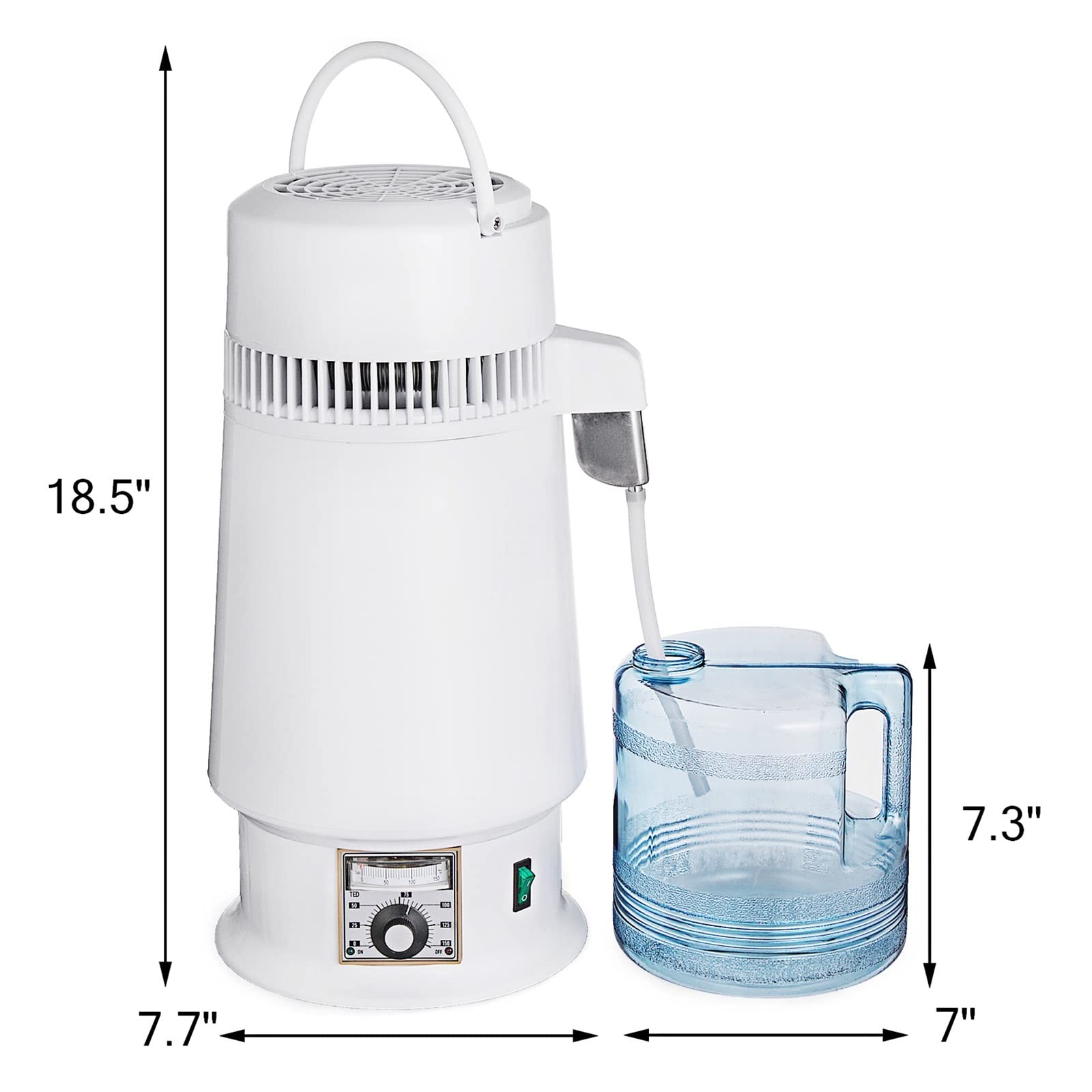Destilador de filtro botella agua 4L, purificador, máquina mesa portátil, temperatura ajustable acero inoxidable for laboratorios y hogares,Alta Estabilidad