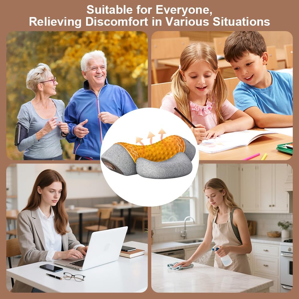 Pillow Neck Massager Hump: Fisiorest 3-in-1 Neck Massager Pillow for Ne-ck Shoulder Pain Relief - Artuvate Ne-ck Massa-ger with Heating & Traction & Vibrating Function - Deep Tissue Relief - Image 7