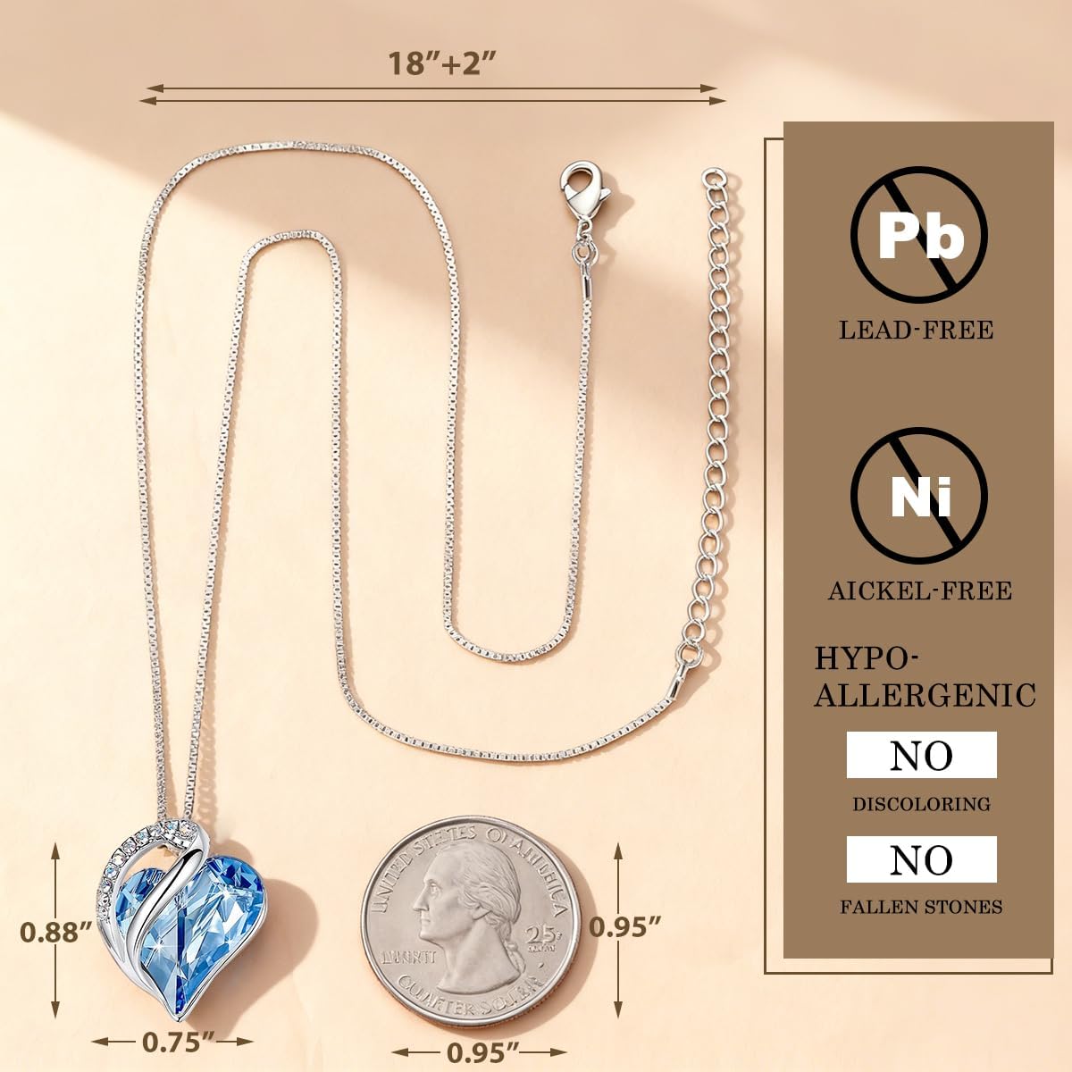 Necklaces and Hug Rings for Women, Infinity Love Birthstone Heart Crystal Pendant, Birthday Jewelry Gifts for Her, Mom, and Wife - Image 2