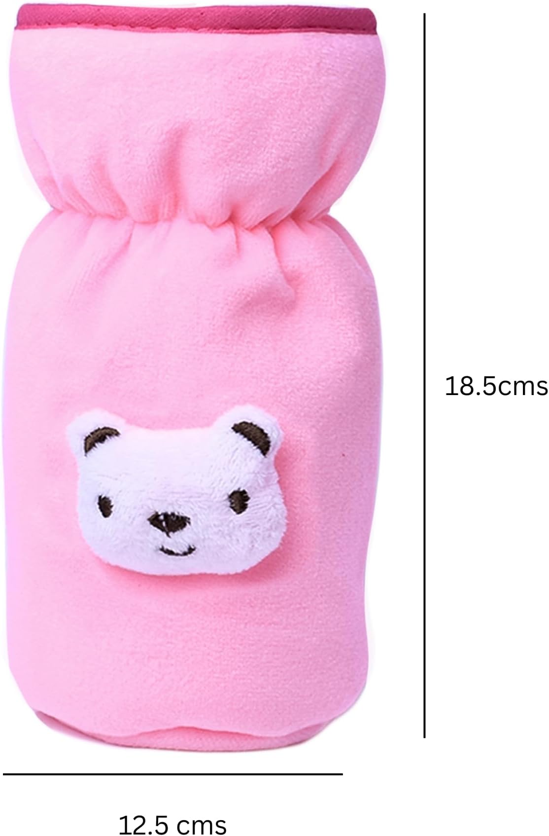 THE LITTLE LOOKERS Bottle Cover for Philips Avent/Wide Neck Feeders Soft Plush Stretchable Baby Feeding Bottle Cover with Easy to Hold Strap (Light Pink & Red, Wide Neck 240-330ml/8-11OZ)