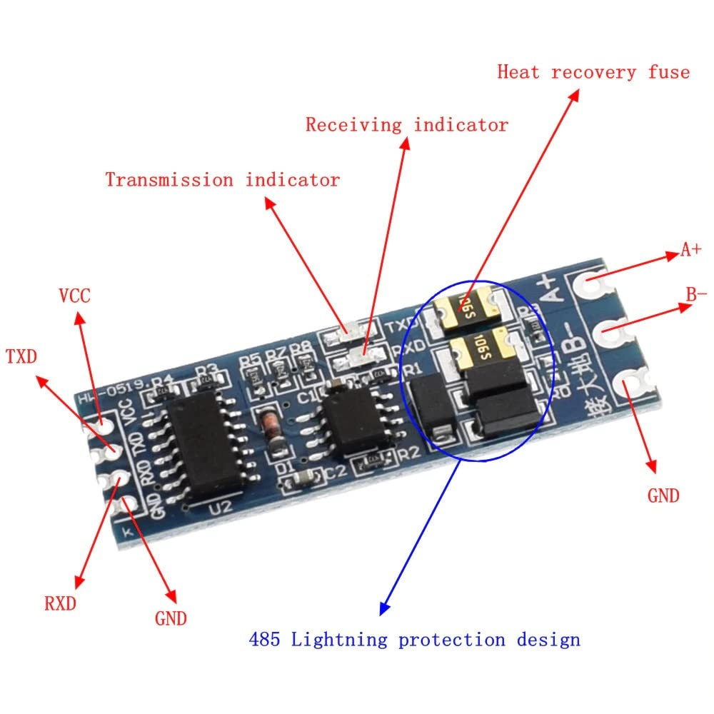10 pièces TTL tournent RS485 485 vers Le contrôle de Flux de Conversion Automatique mutuel UART série