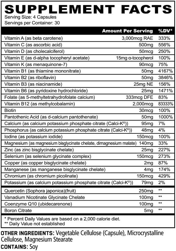Underground Bio Labs: Panda Supplements Premium Multi Vitamin: All in One Optimal Health Formula (120 Capsules) - Image 2