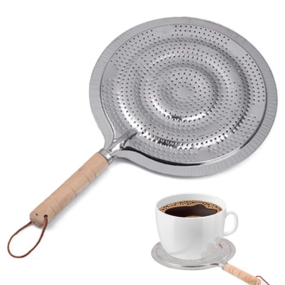 Hinmay Simmer Ring Heat Diffuser Cook Ring Pan Mat with Wooden Handle