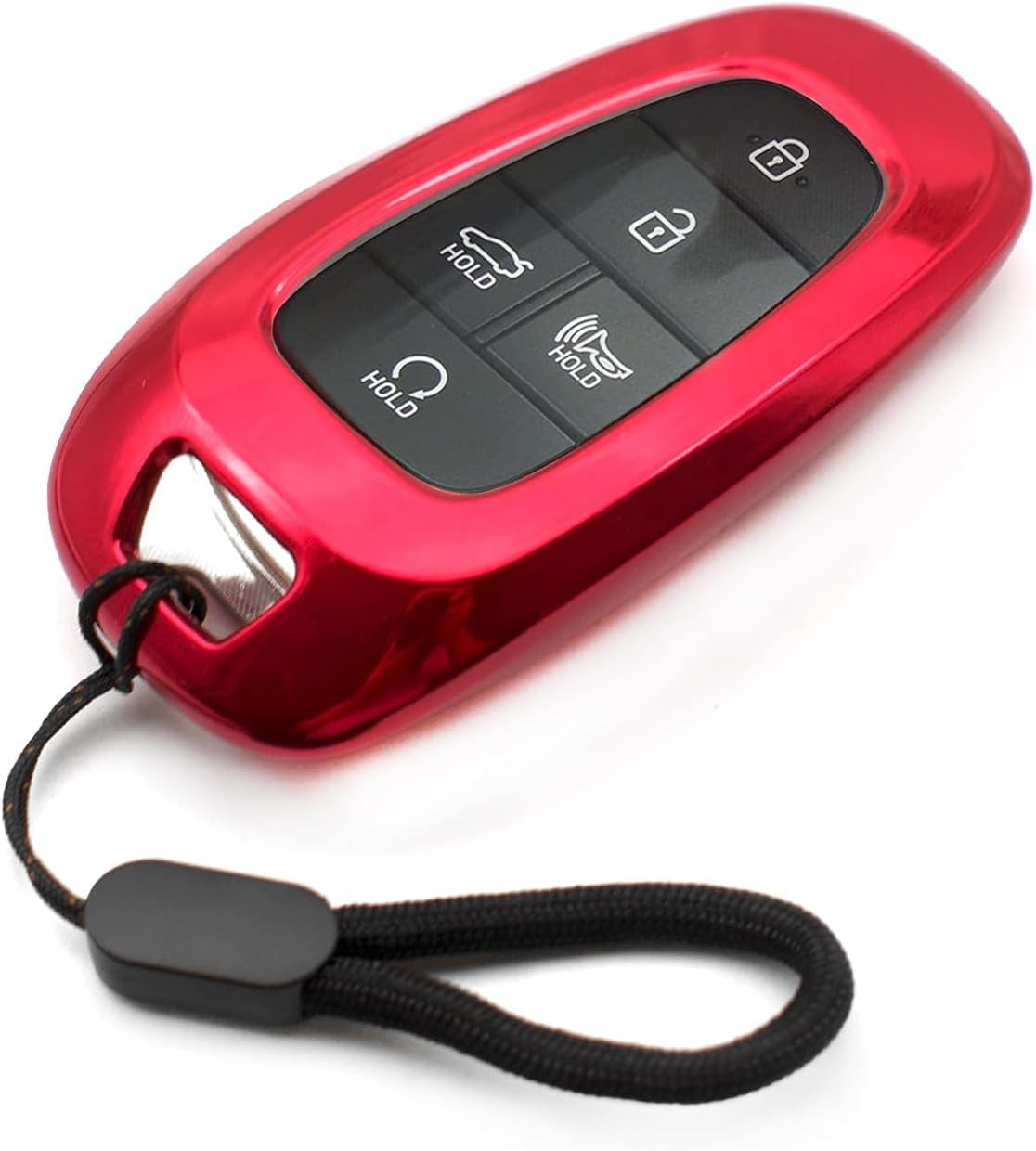 MECHCOS Compatible with Hyundai Tucson Santa Cruz Palisade Ioniq 5 Santa Fe Nexo Sonata Ioniq Red TPU Key Fob Cover Case Remote Holder Skin Protector Keyless Entry Sleeve Accessories
