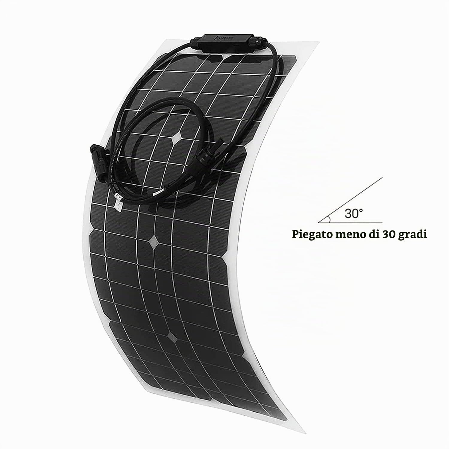 Pannello solare monocristallino flessibile da 25 watt 12 volt per barche camper camper e altro(1 ×20A-Controller)