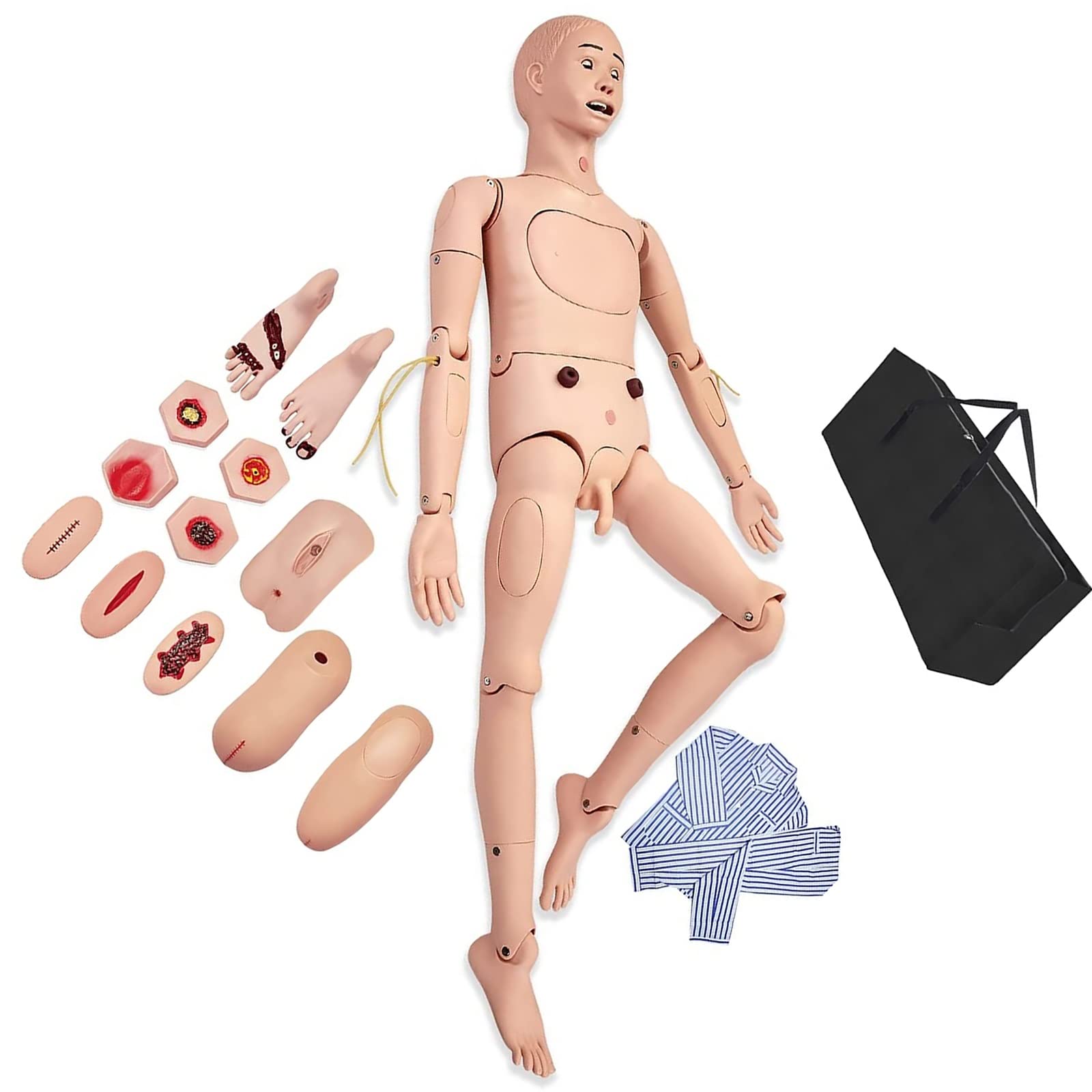 Nursing Training Manikin Scientific Patient Care Manikin Nursing Training Simulation Model with Exchange Genitalia Bedsore Module Trauma Module Nursing School Medical