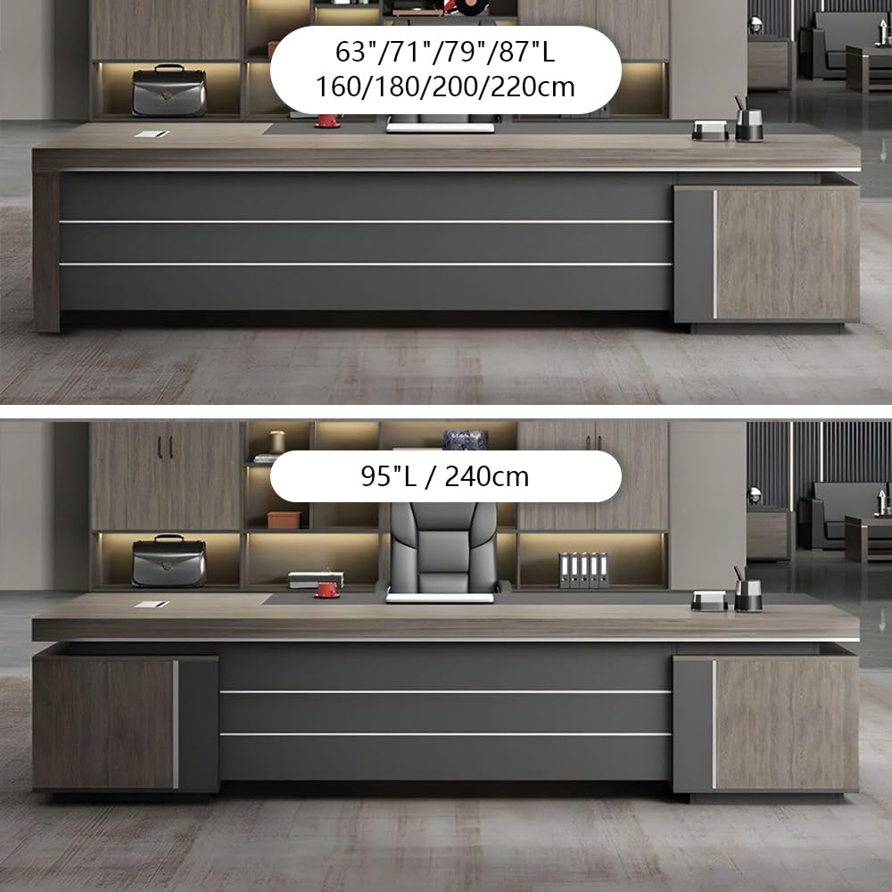 Amazon.co.jp: SXZenSpace L字型オフィスエグゼクティブデスク、木製