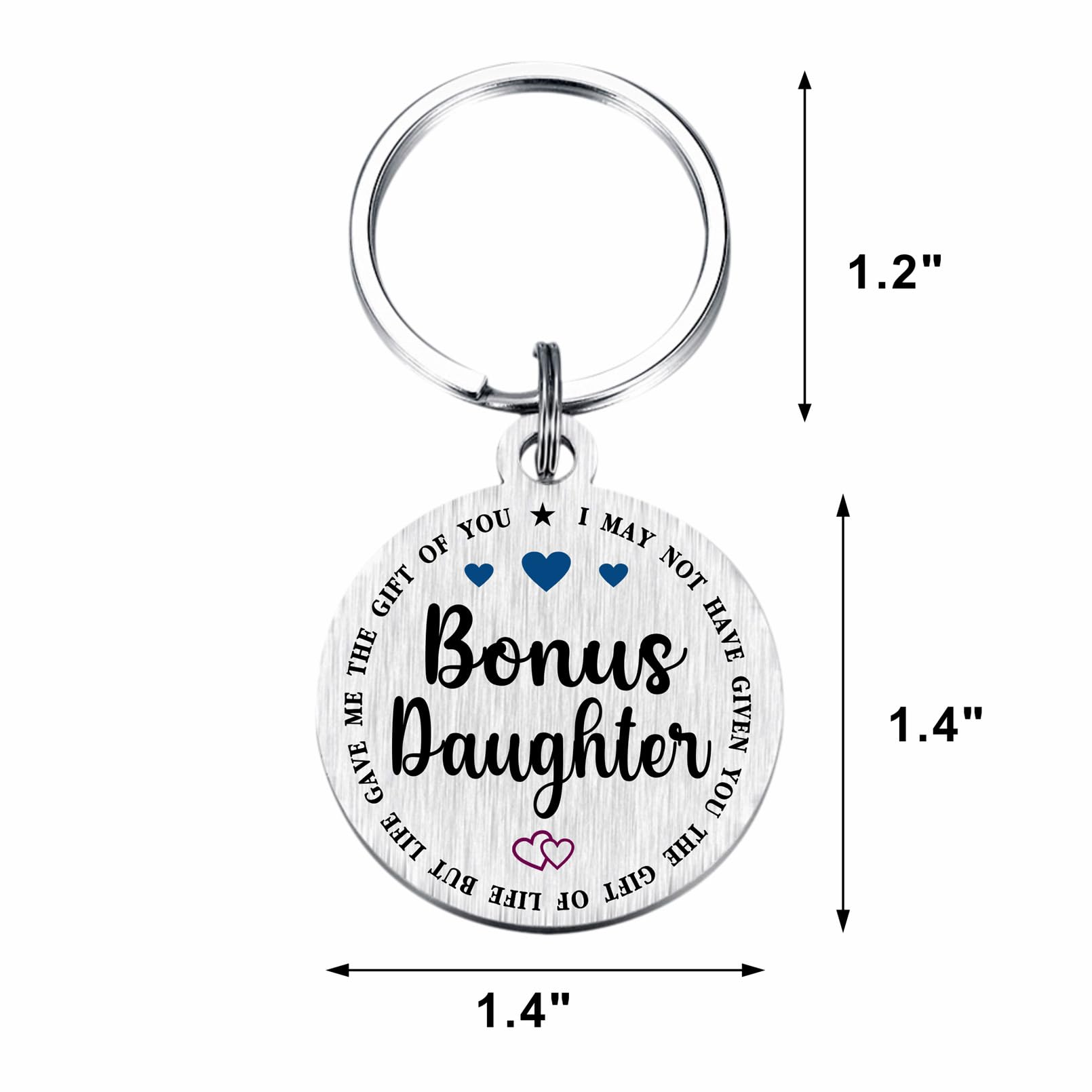 Viayen Gifts for Bonus Daughter, Stepdaughter Unbiological Adopted Step Daughter Stepdaughter Birthday Keychain from Stepmom