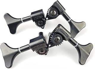 WNWN Black Electric Bass Guitar Machine Heads Tuners Guitar Tuning Pegs Open Gear Guitar Machine Head Tuners