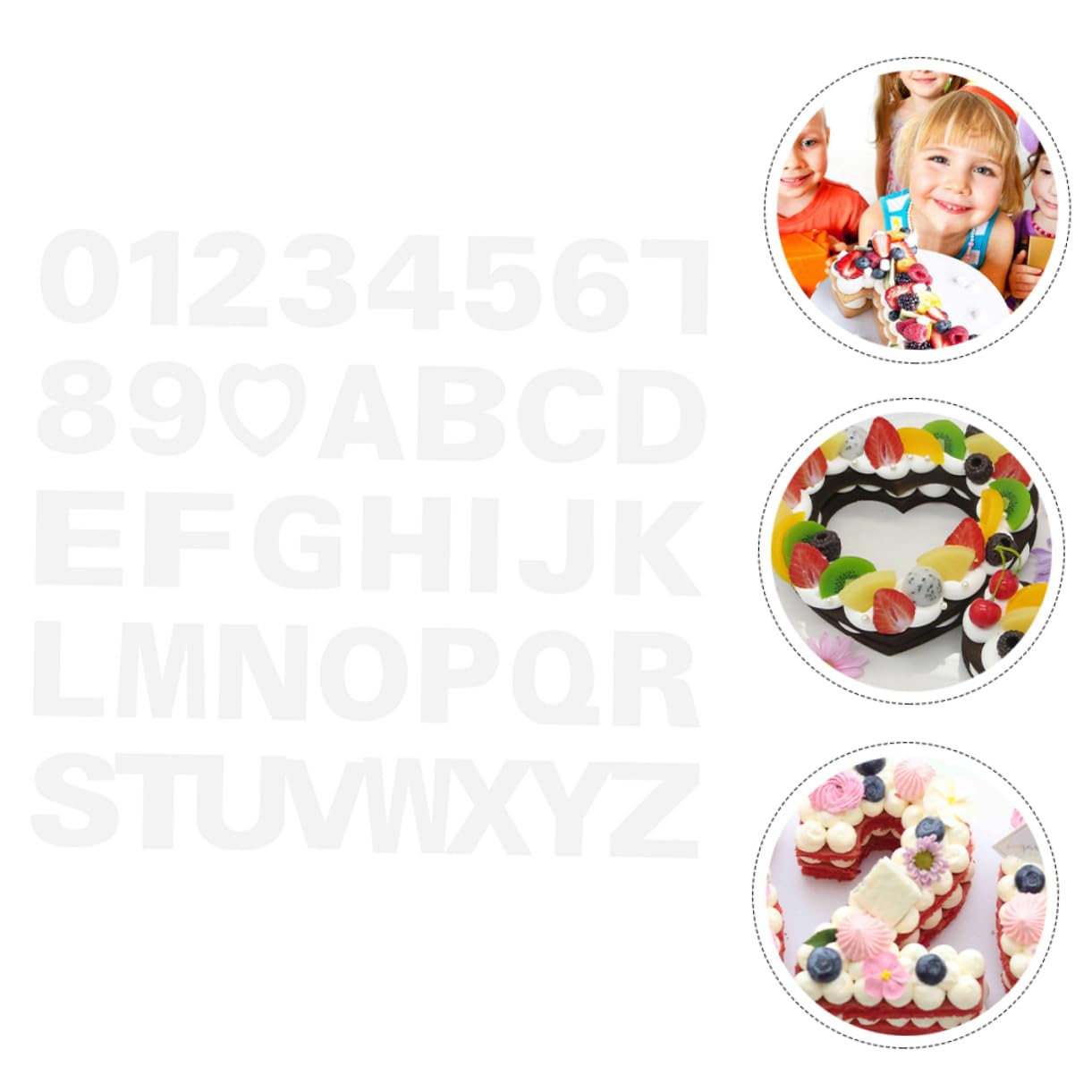 CATIEBYE 37pcs Heart and Alphabet Cake Stencil Reusable Baking Molds for Cakes Cookies and Treats for Birthdays Weddings and Celebrations