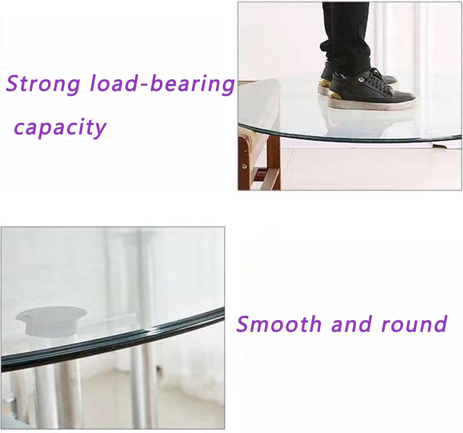 Clear Tempered Glass Table Top, 50cm-60cm-70cm-80cm-90cm, Round, Polish Edge Radius Corners, Premium Circular Plate(65CM (25IN))