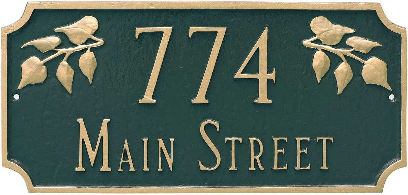 House Numbers Sign- Custom Address Number Plaque - Camden Ivy Two Line Address Sign Plaque - Address Sign - House Address Sign - Custom Address Sign