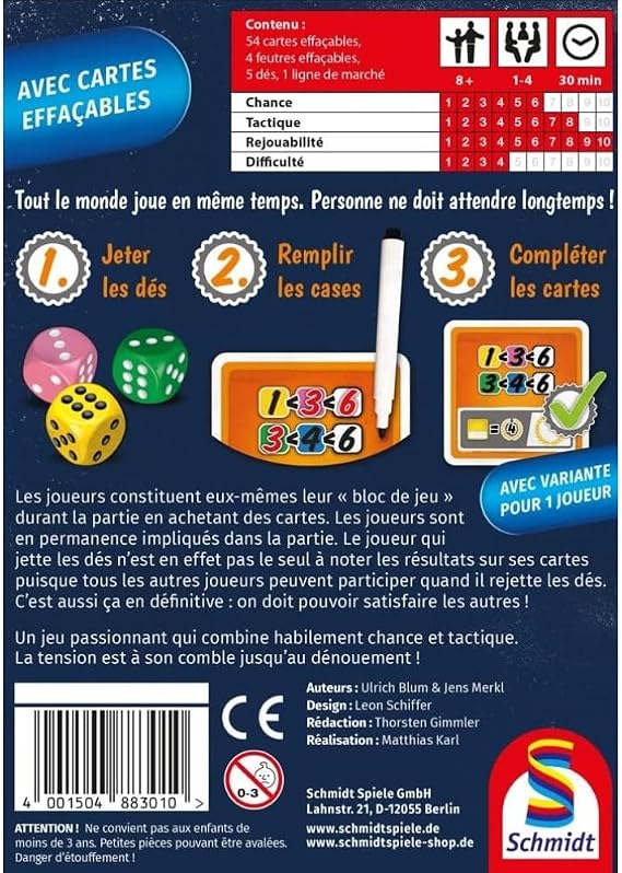 Schmidt Spiele 88301 Giving, Roll & Write, Dice Game