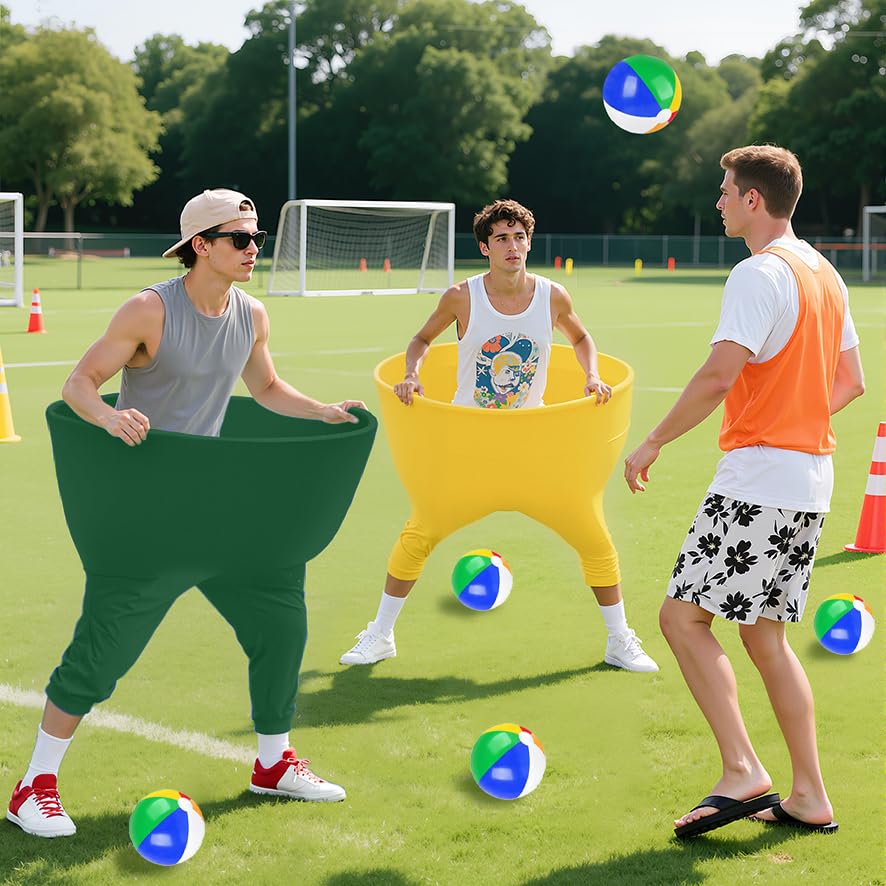Image of ROMANKAS Granny Pants Outdoor Game Green Granny Pant Yard Game with 8 Bouncy Balls and 1 Air Pump (Random Colors) 2 Pack Grandma Pant Games Gold Adult Granny Pants Games for Backyard Party