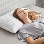 NTCOCO Shredded Memory Foam Bed Pillows for Sleeping Queen Size Set of 2,with Washable Removable Hypoallergenic Sleep Pillow for Back and Side Sleeper