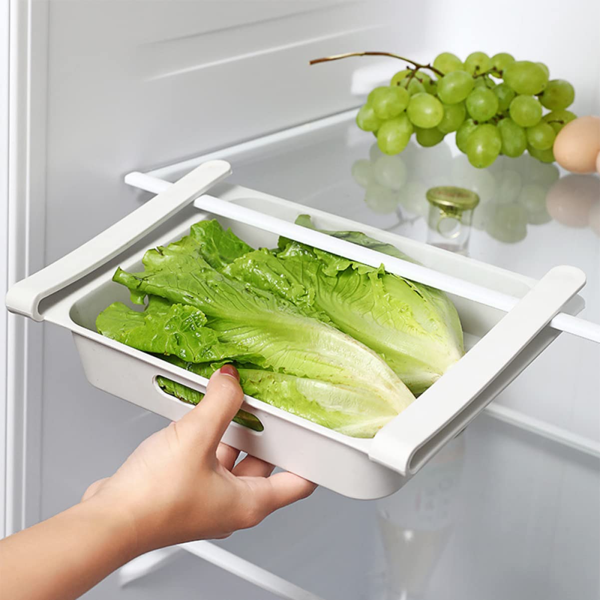 4 Piezas Caja De Almacenamiento del Refrigerador Cajas Organizadoras Cajones Huevo Bandeja De Almacenamiento