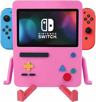 GRAPMKTG Charging Stand for Nintendo Switch OLED Accessories Portable Dock Compatible Cute Holder Playstand Video Game Room Decor Protector Gift Men Women Kids Boys Girls Adults Pink