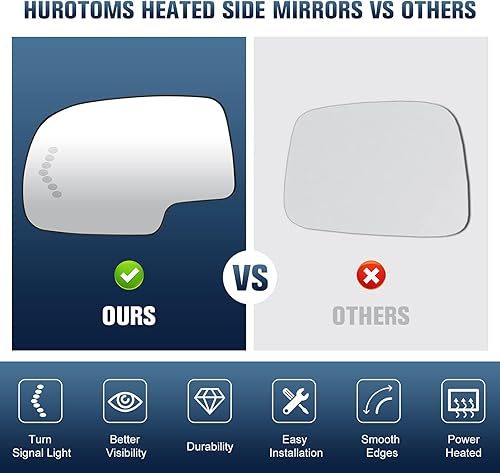 Miniatura 3 de Hurotoms Cristal de espejo lateral del conductor para Chevrolet 2003-2006  Silverado  Suburban  Tahoe y GMC 2003-2006  Sierra  Yukon (2007 Classic)