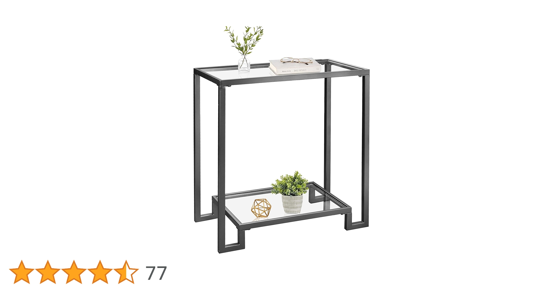 GIFTTROVE 2 Tier Rectangular Side Table, Black End Table