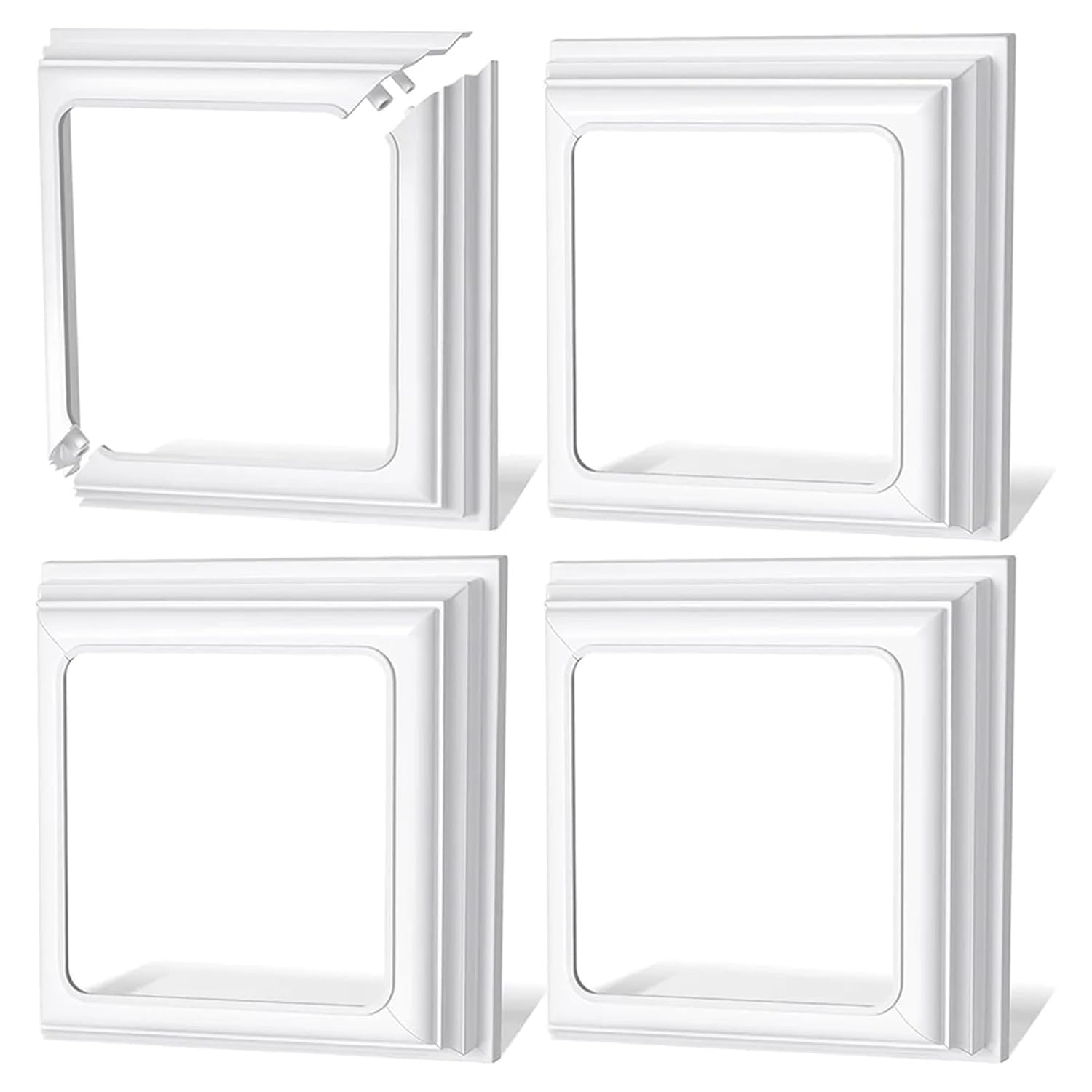 Vinyl Post Skirt 4x4Inch White Post Base Cover Trim for Wood and Vinyl Posts,Deck and Porch Column,Stair Rails(10PCS)