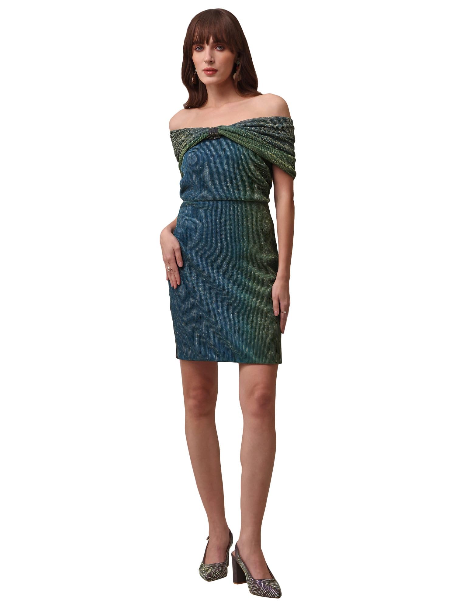 Purvaja Womens Bodycon Mini Length Dress (Wini-166_Multi_Large) Multicolour
