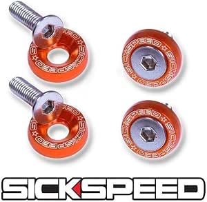 4-Piece Red 5mm Windscreen Fender Washer Bolt Kit For Motorcycle Windshield M4 – Anodized Aluminum
