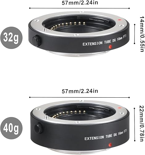 Vista 12 de Fotga Tubo de extensión macro de enfoque automático electrónico de 0.394 in+0.630 in para FujiFilm X Mount X-Pro1 X-Pro2 X-Pro3 X-H1 X-A2 X-A3 X-A10