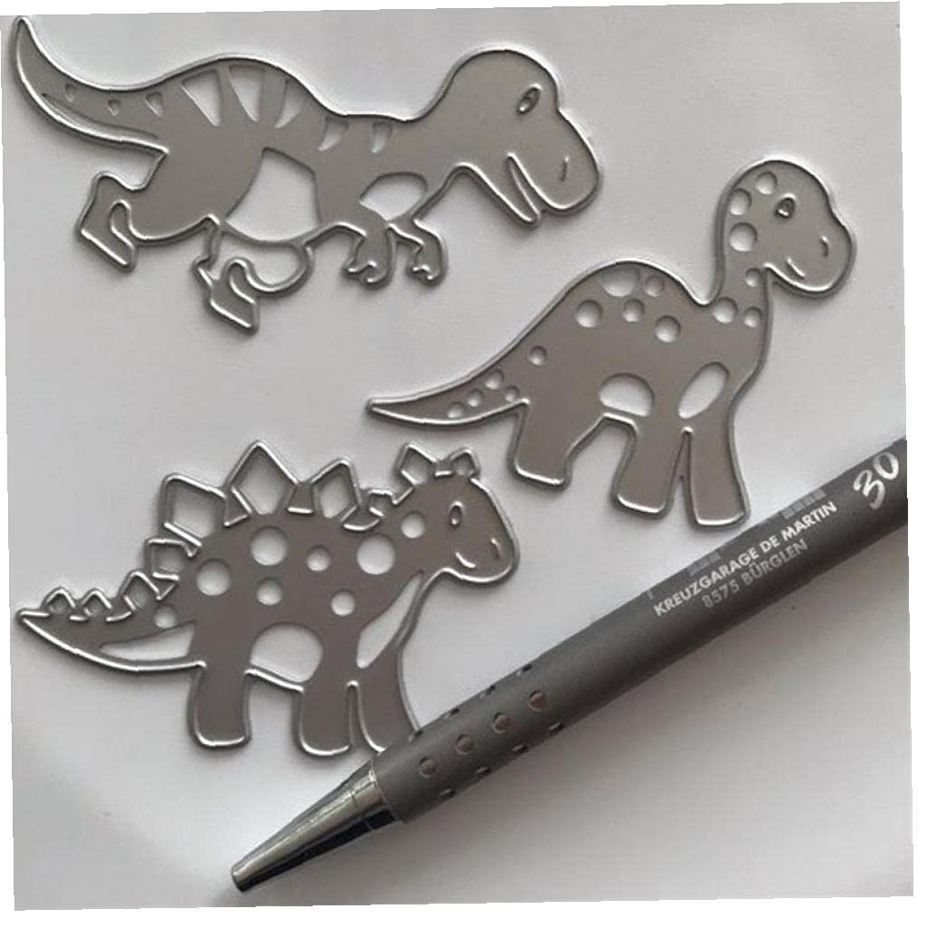 3pcs Metal Frame Cutting Dinosaurs Embossing Stencils Diy Craft Etched Cutting Molds for Card Making Scrapbooking Album Decoration